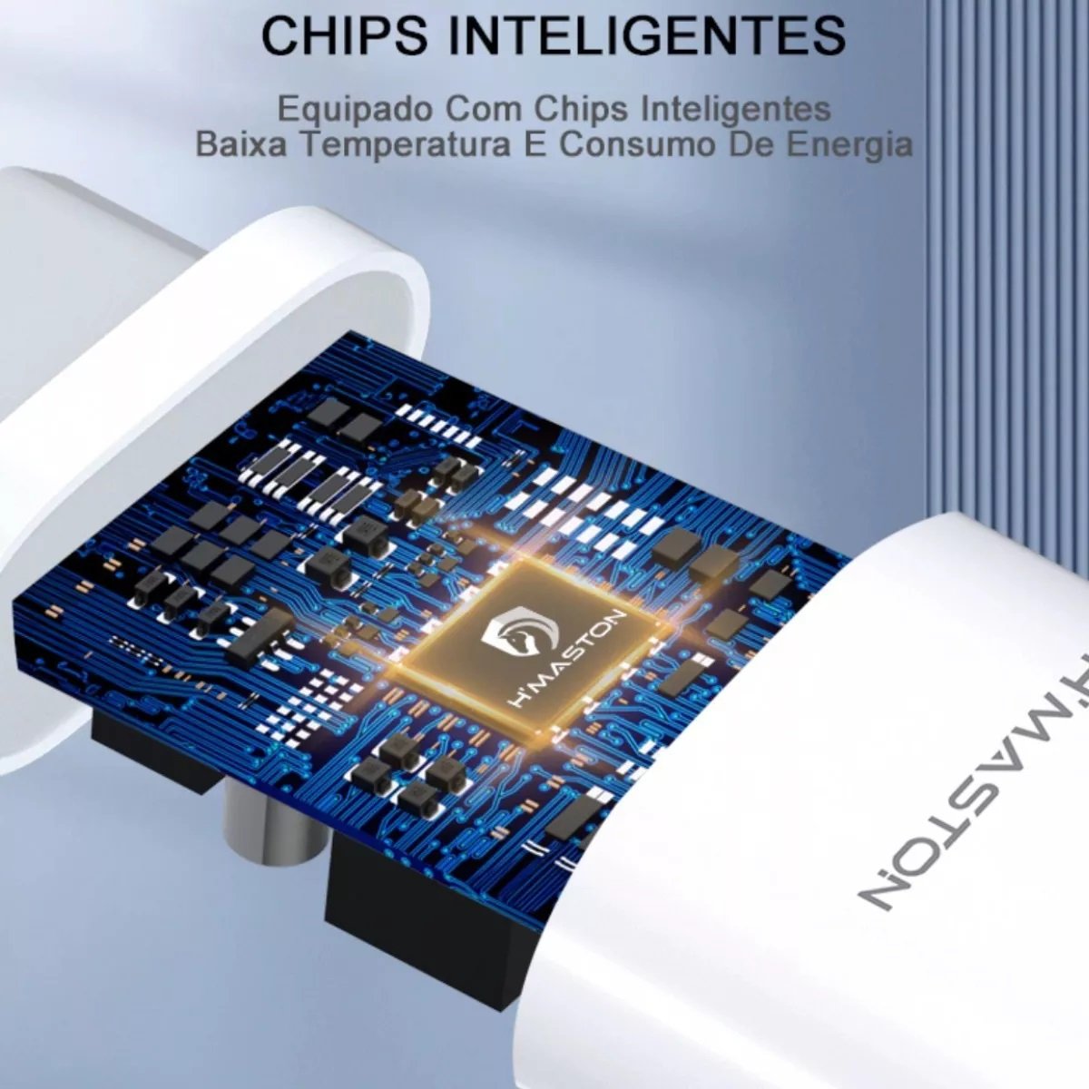 Carregador Turbo H'MASTON CB-23, 30W, Iphone 15, Com Cabo USB-C 1m, Branco - Image 3